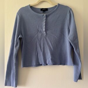 Forever 21 Light Blue Waffle Knit Top